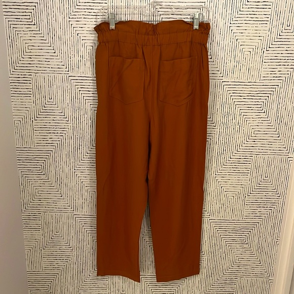 Ochre drawstring pants, paperbag waist - Picture 6 of 8